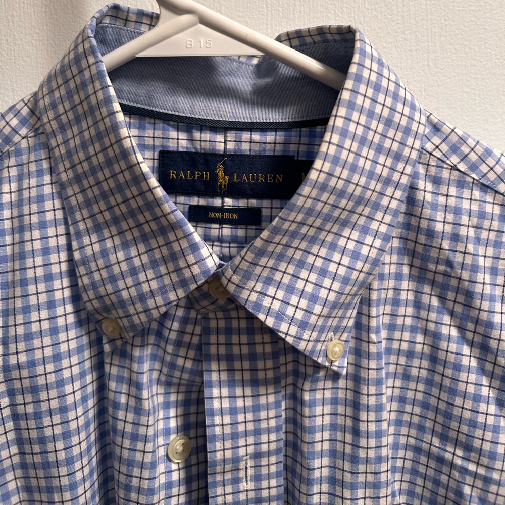 olo Ralph Lauren Oxford Button Up Mens Medium Blue Plaid
